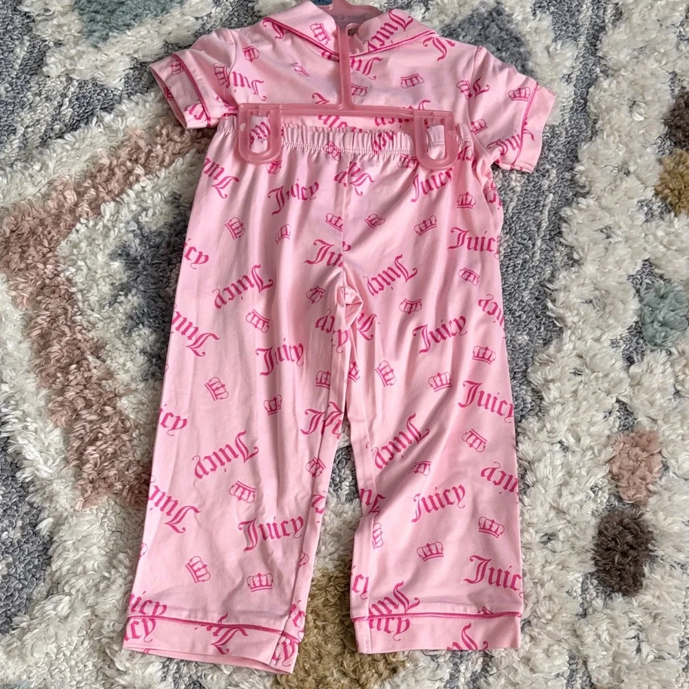 Juicy Couture Pink Crown Print Kids Pajama Set